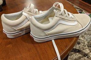 Vans light beige and white van sneakers